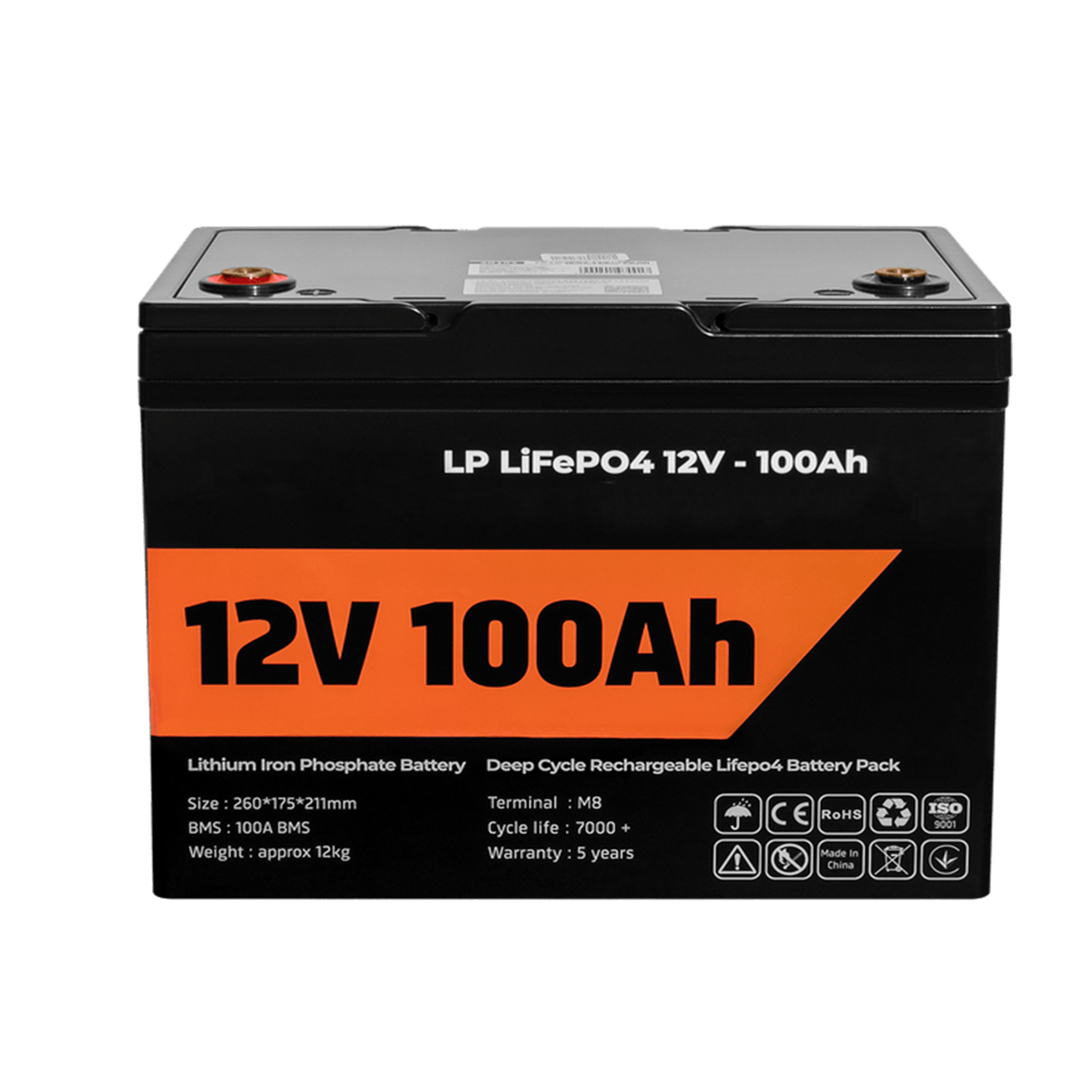 Тяговый аккумулятор LiFePO4 12,8V/105Ah (1280Wh) Тяговый аккумулятор LiFePO4 12,8V/105Ah (1280Wh)