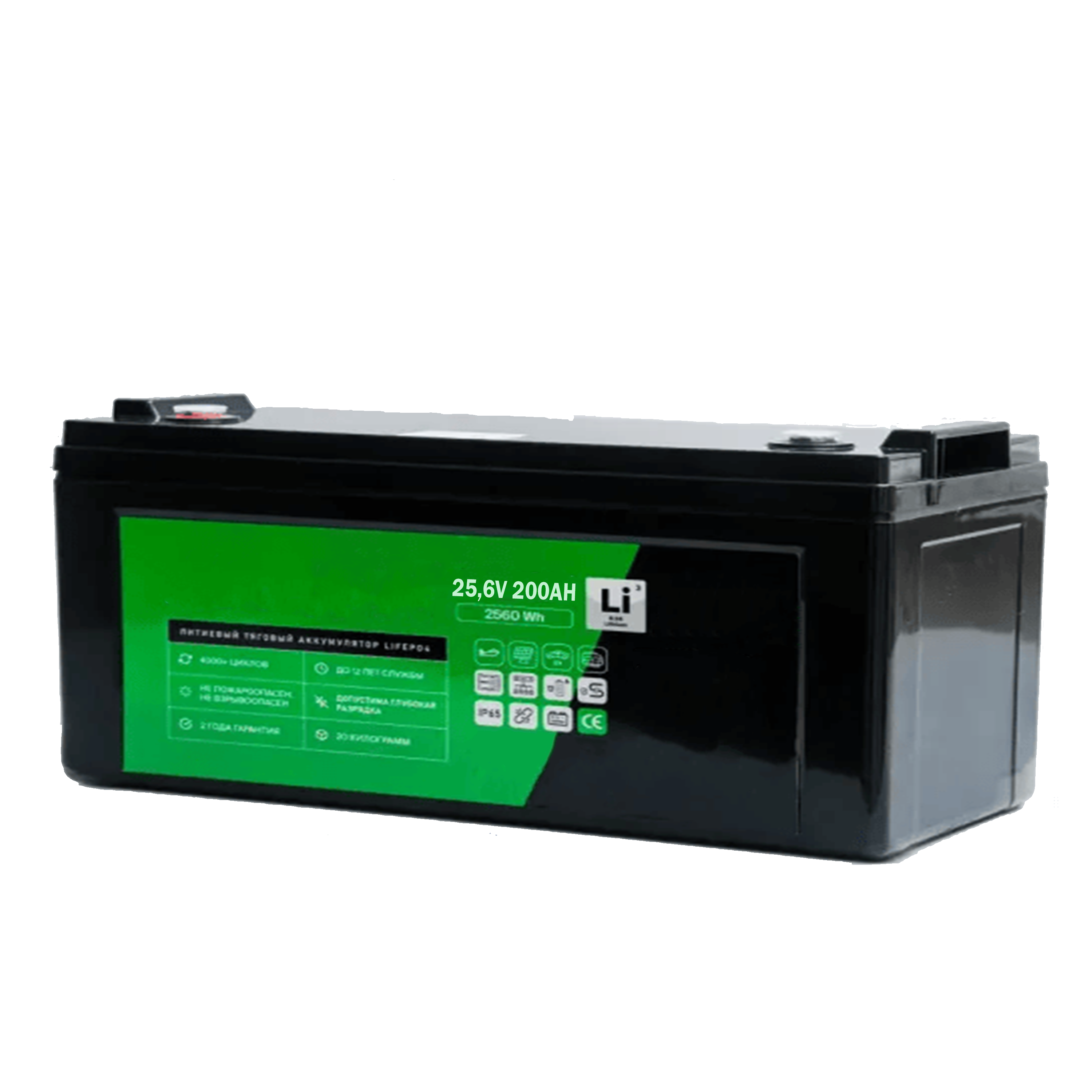 Тяговый аккумулятор LiFePO4 25,6V/200Ah (2560Wh) Тяговый аккумулятор LiFePO4 25,6V/200Ah (2560Wh)