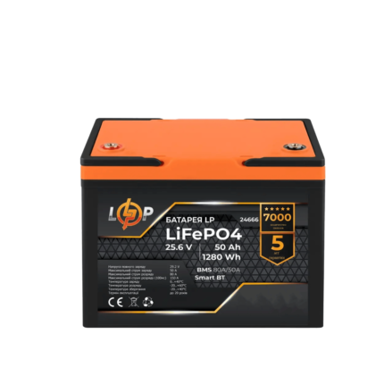 Тяговый аккумулятор LiFePO4 25,6V/55Ah (1280Wh)